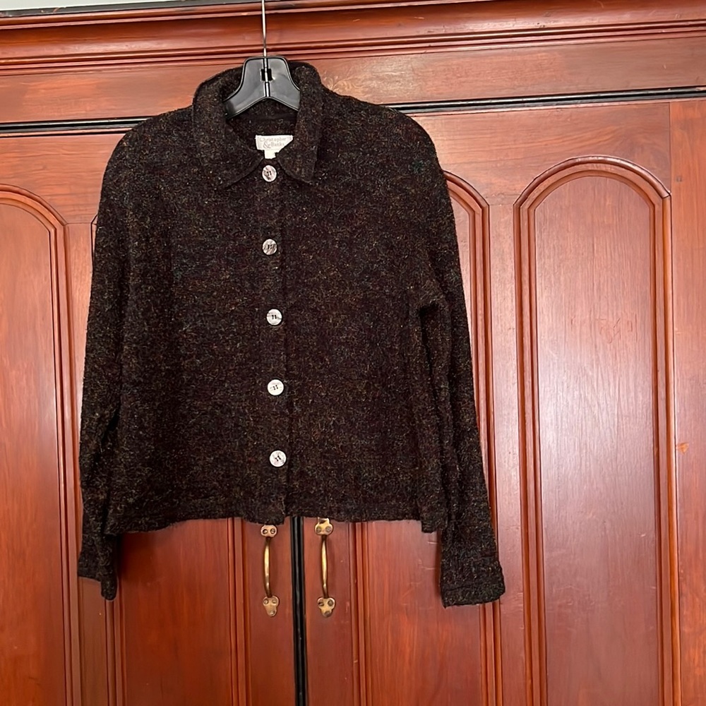 Christopher & Banks Multi Color Button Down Knit Blazer Size Small